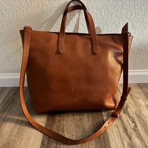 Madewell Leather Large Zip Top Transport Tote